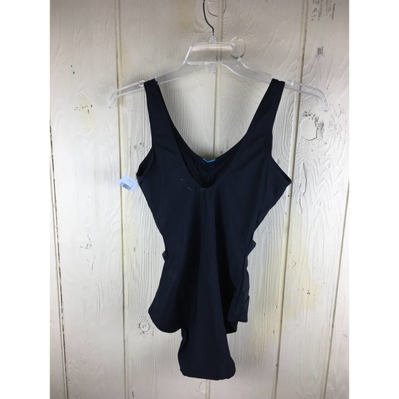 Slimming Swimsuit Womens 10 Tummy Control One Piece Swim Ruching Black Beach - Picture 5 of 9